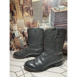 TONY LAMA Mens Boots 11 D Gray All Leather Ropers Cowboy Western 7703M Vintage